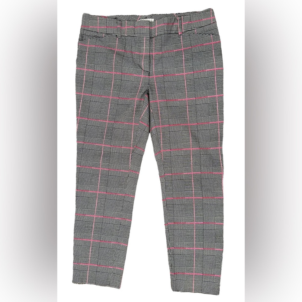 New York & Company Audrey Plaid Ankle Pant, Pink, Size 8
